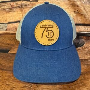 Richardson 115 Trucker Hat Men's MD/LG Snapback Higginbotham Blue Mesh 75 Years